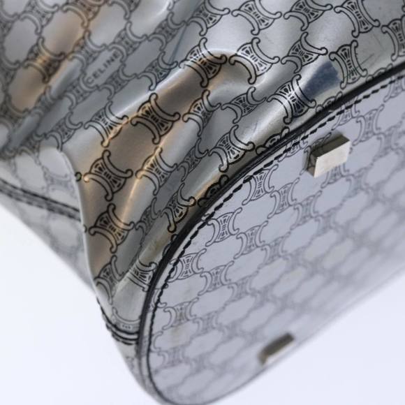 CELINE Macadam Canvas Tote Bag Enamel Silver Black Auth 70632 - Picture 16 of 16